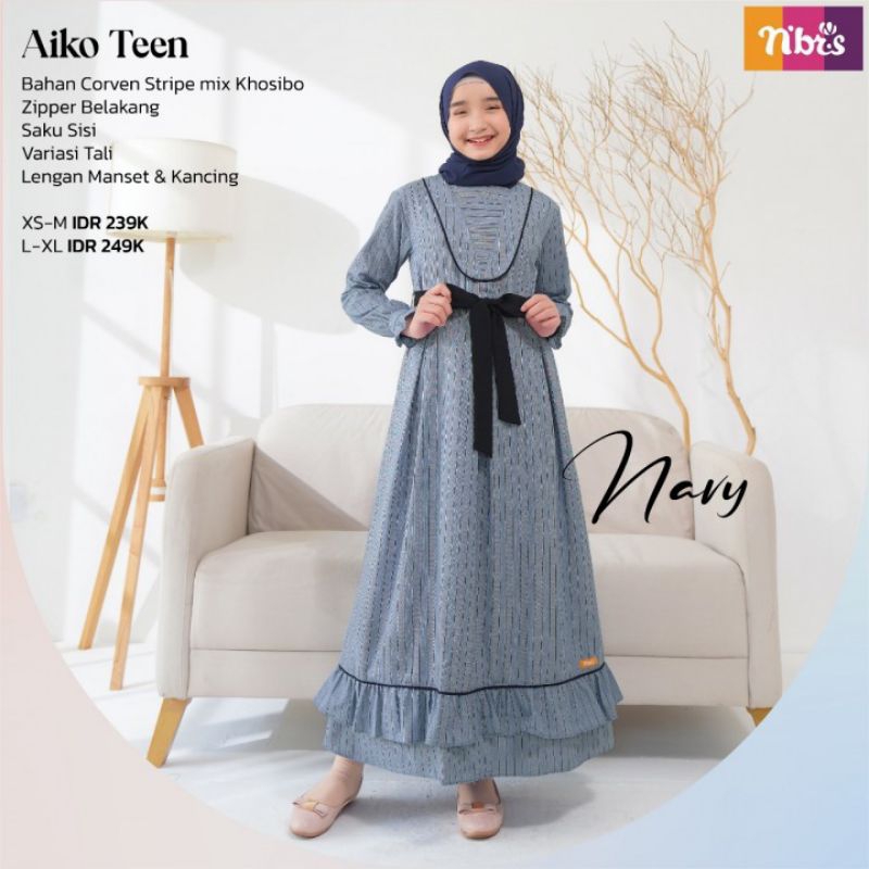gamis anak nibras terbaru Aiko Teen promo keren