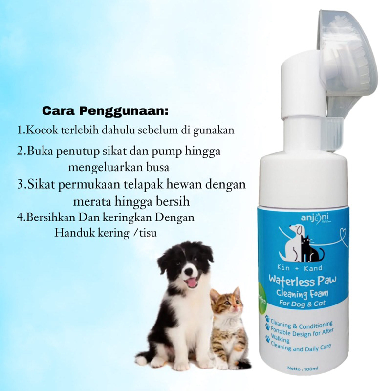 Pembersih Telapak Kaki Anjing Kucing Paw Cleansing Foam - waterless cleansing paw