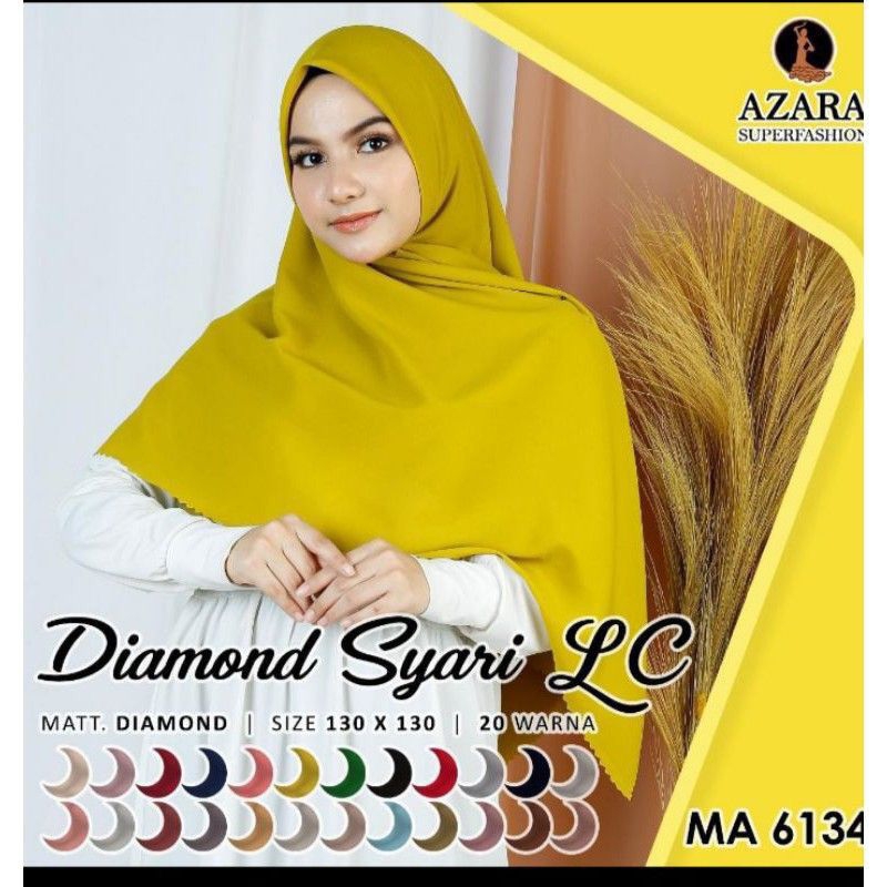 NEW HIJAB SEGI EMPAT DIAMOND LASER CUT AZARA UKURAN 130 X 130 JiLBAB