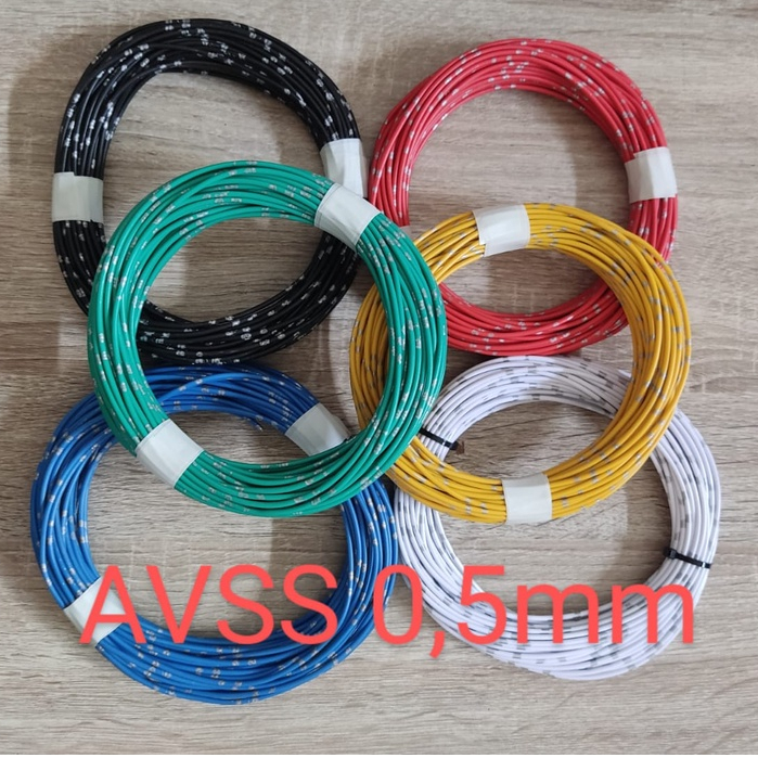 Kabel Otomotive wayer kabel bintik  AVSS  0,55 mm  Automotive Cable Wire Warna Hitam merah kuning DLL untuk Mobil Motor dan aneka kenderaan