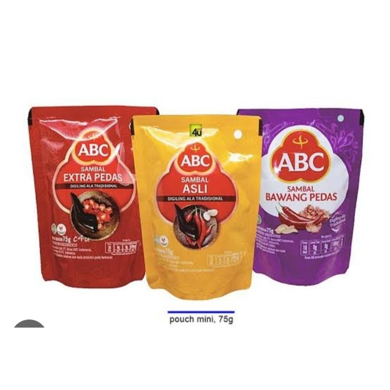

(KSY) SAMBAL ABC EXTRA PEDAS, ASLI DAN BAWANG PEDAS 75GRAM