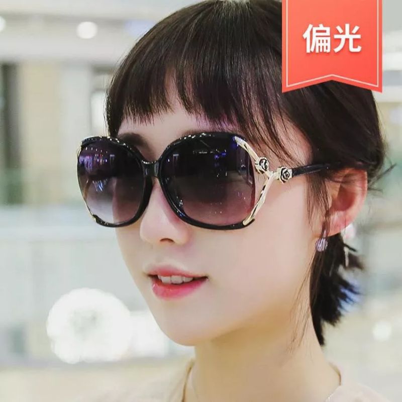 Kacamata Hitam Wanita Retro Vintage Sunglasses Korean Fashion Motif Anti UV Woman