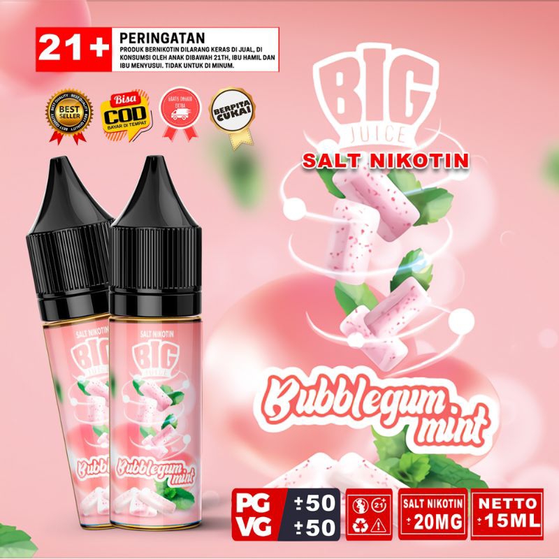 PROMO BIG JUICE SALTNIC LIQUIDS 15ML 20ML RASA BUBBLEGUM