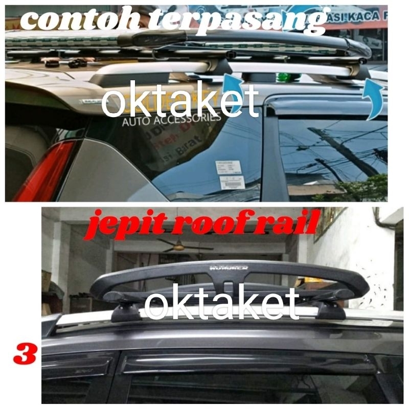 paket Rack &amp; Cross bar mobil Rak atas Trd Sportivo Hummer Roof Rail Jepit Body 110 x 80 cm Mobil Universal Avanza Xenia Pajero Fortuner Calya Sigra Innova Rush Terios Brio