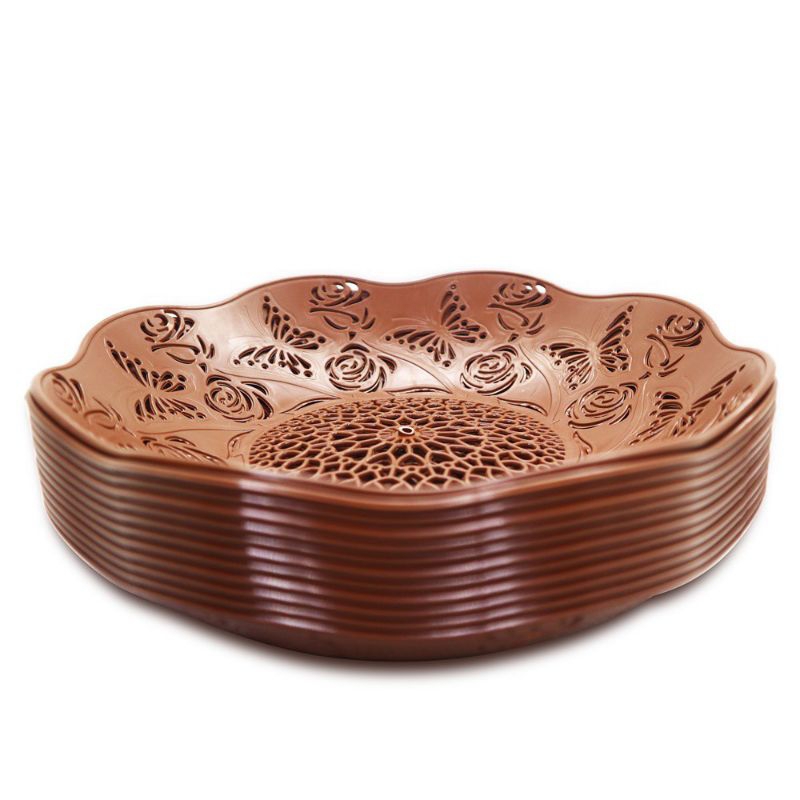 Piring Anyam Rotan Plastik 22Cm Besar / Piring Ayaman Plastik/ Piring Saji