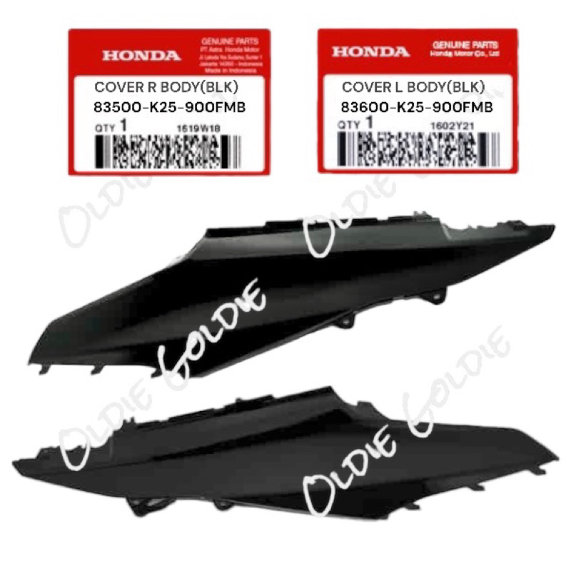 83500-K25-900FMB 83600-k25-900FMB Cover Body Kanan Atau Kiri Beat Fi 2012-2014 Stater Berisik Hitam