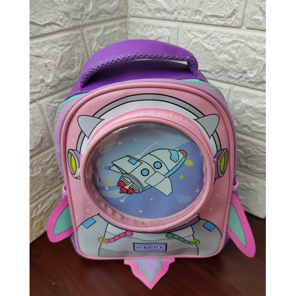 TAS GALAXY KARAKTER ROKET WARNA PINK UNGU