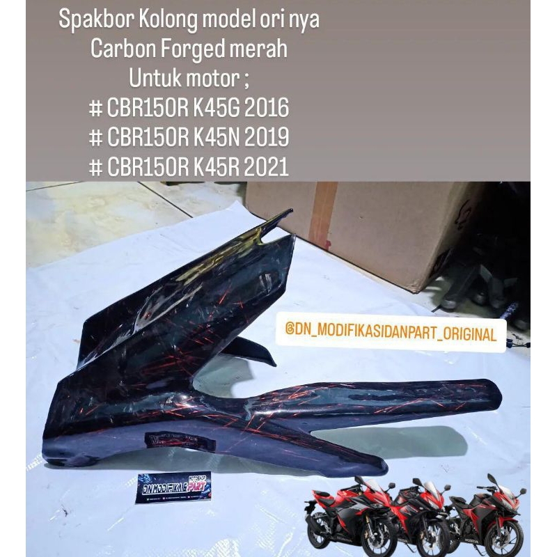 spakbor kolong cbr 150 carbon kevlar hugger karbon cbr 150r k45r