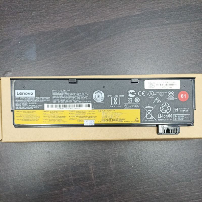 Baterai Lenovo Thinkpad New T470 T480 T570 61 Slim