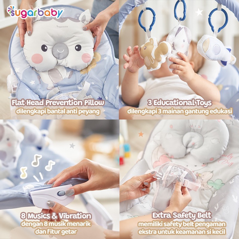 Sugar baby 10in premium rocker - bouncer bayi | ayunan bayi