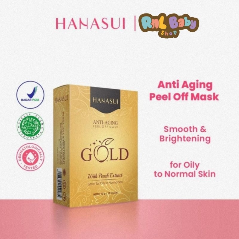 Hanasui Peel Of Mask Gold 1 Box Isi 10 Sachet - Masker Wajah