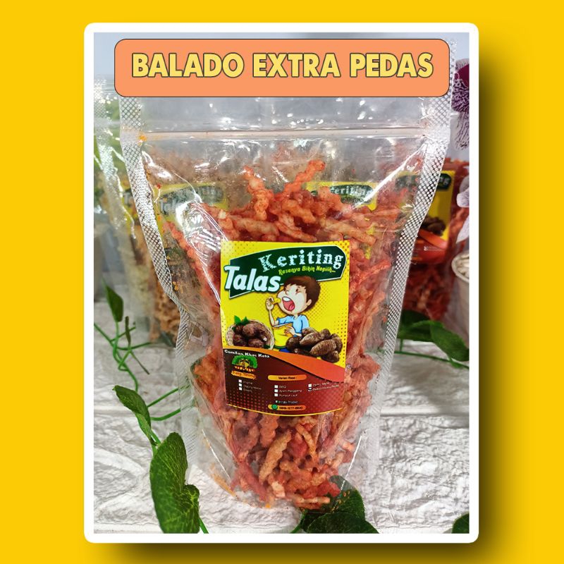 

Stik Talas Keriting Rasa Balado Extra Pedas / Keripik Talas / Snack Talas 100gr