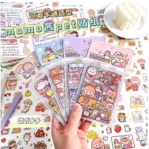 isi 6 lembar stiker momo stiker korea buku lucu murah