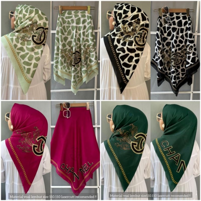 HIJAB DENAY TERBARU || GROSIR JILBAB VOAL MOTIF SEGIEMPAT