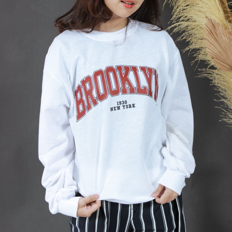 KALILA -  BROOKLYN Sweater Fleece Unisex CREWNECK Dewasa