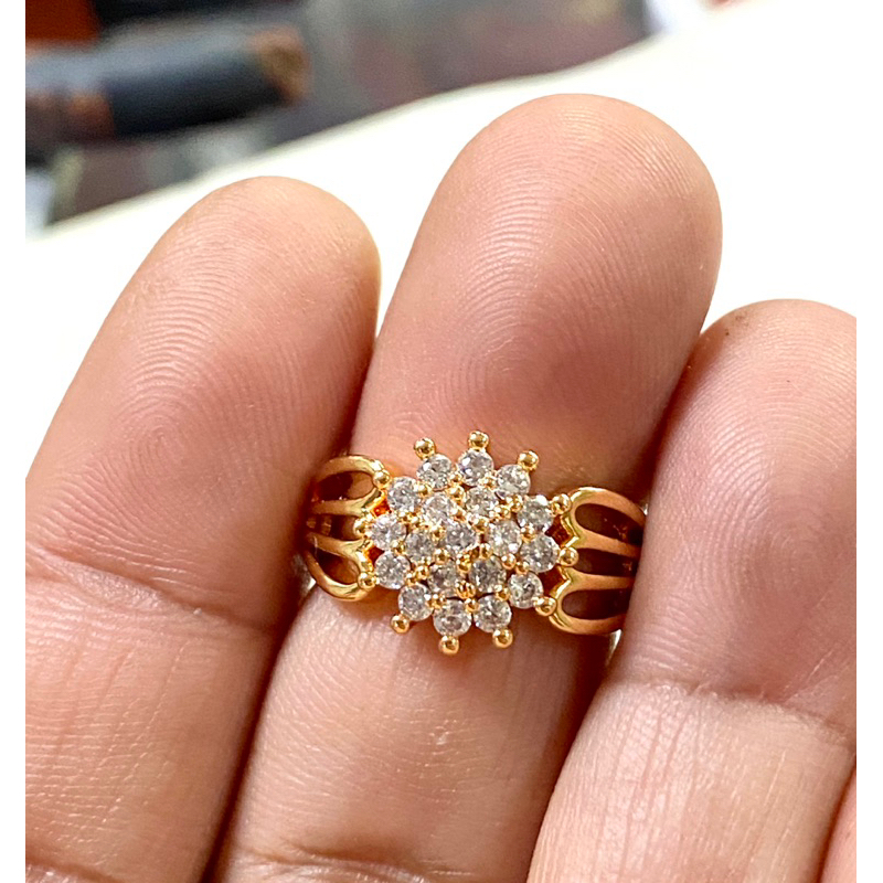 Cincin permata berlian replika / cincin replika berlian / berlian replika/ cincin lapis emas /cincin