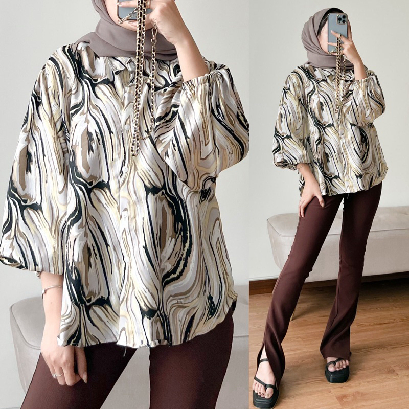 GHALAXIE BLOUSE SHAKILLA MOTIF (HANYA ATASAN TIDAK ONE SET)