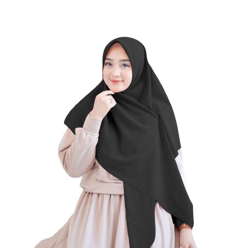 Wolfis Jumbo Hitam hijab Segiempat Wolfis Hitam Syar'i Wolfis 130x130