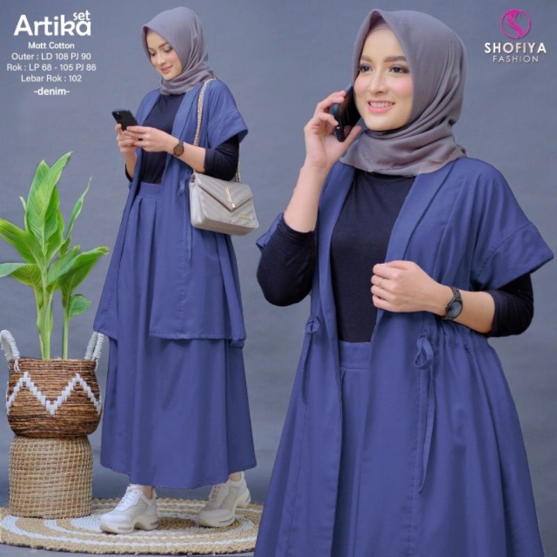 [READY] MELIA • ARTIKA BY SHOFIYA SETELAN DEWASA MUSLIM ROK BEST SELLER