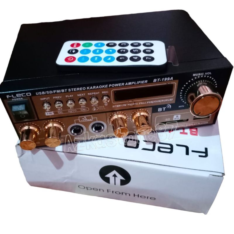 Amplifier fleco 199A 600 watt Amplifier bluetooth amplifier karaoke suara super bass