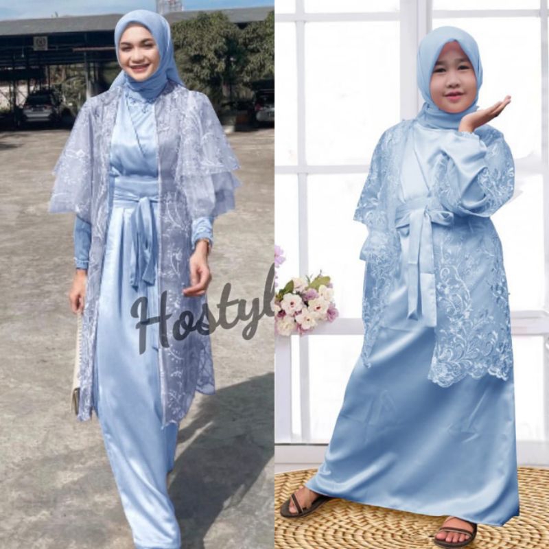 (NEW) LUVINA - Baju Gamis Ibu dan Anak Perempuan Muslim FREE CARDI Ukuran M L XL XXL JUMBO Umur 3 4 
