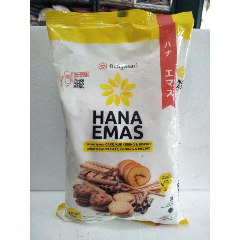 

tepung terigu hana emas 1kg protein rendah