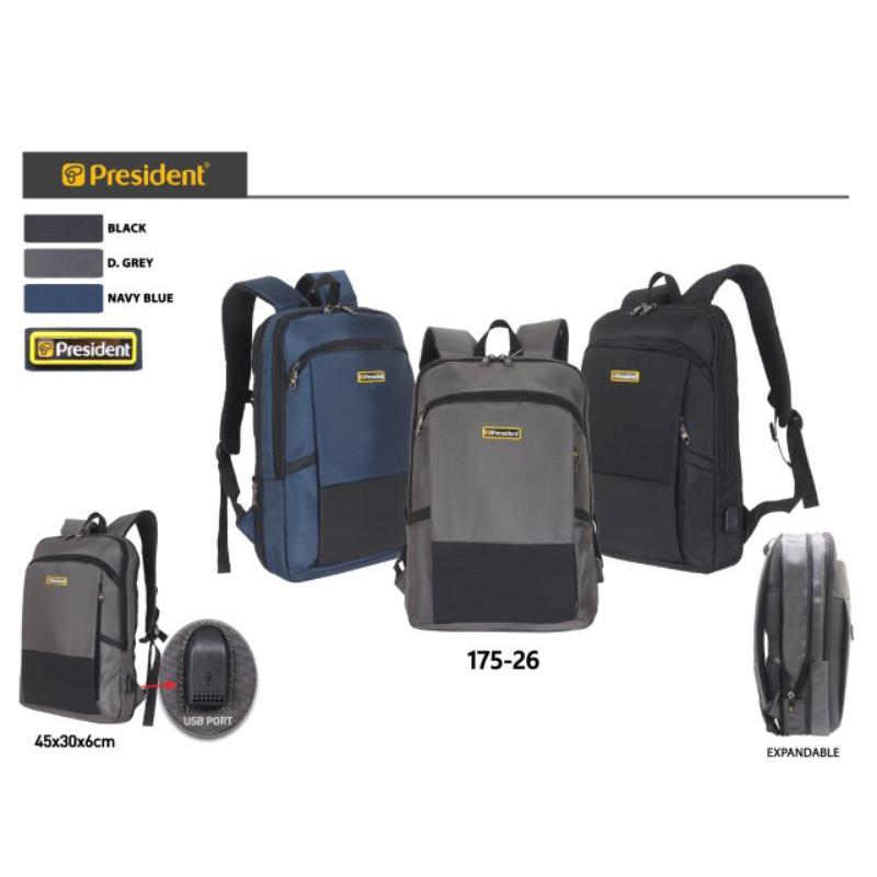 Tas Ransel Laptop Tas Kerja Backpack President Original