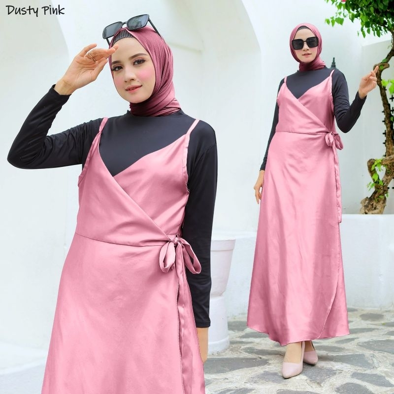 DRESS OUTER FARASYA, VELVET SATIN, GAMIS HIJAB MUSLIM, MAXY DRESS