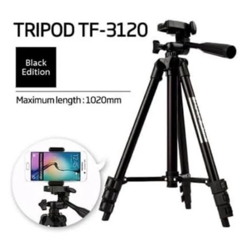 (COD) TRIPOD 3120 BLACK EDITION PLUS HOLDER U / TRIPOD HP KAMERA