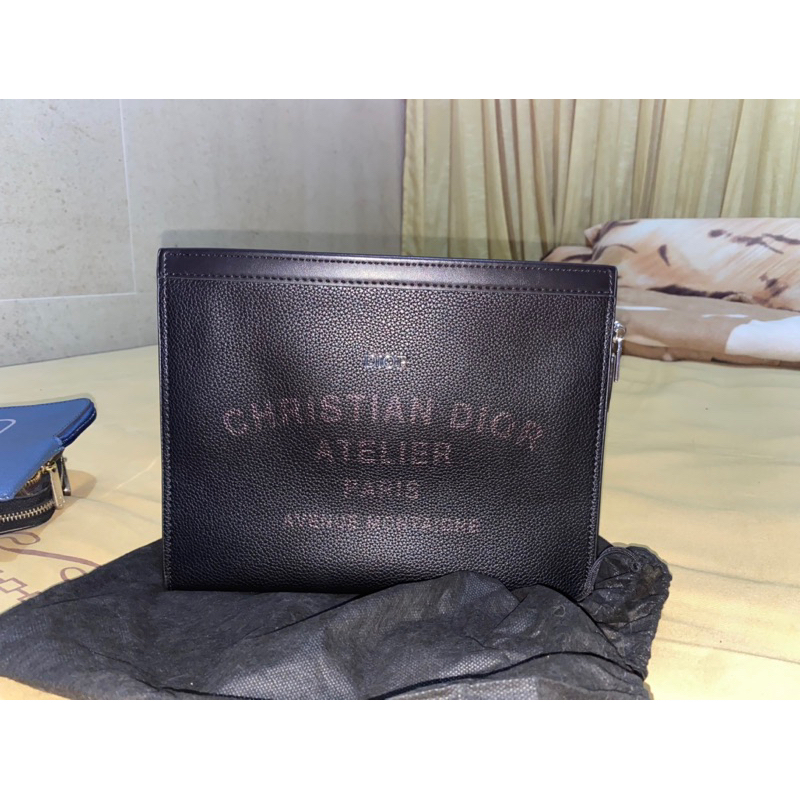 clutch handbag pria cowo brand DIOR - black - leather