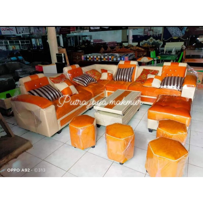 PROMO Sofa murah sofa pink sofa U sofa berkualitas gratis ongkir bayar di tempat sofa terbaru bisa r