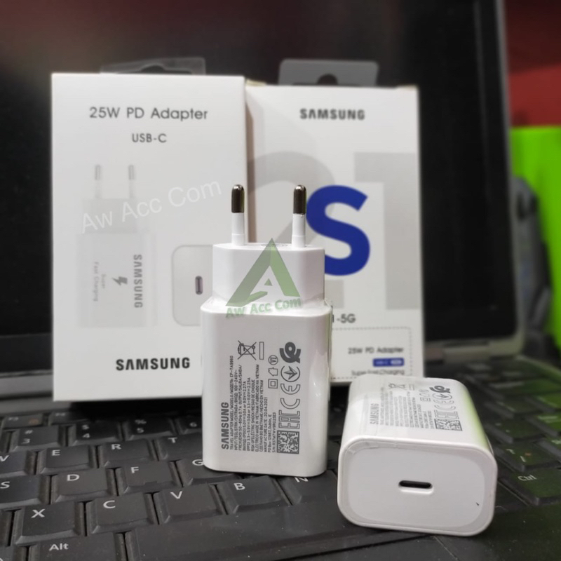 POWER ADAPTER/ KEPALA CHARGER SAMSUNG 25W USB C TO C PD FAST CHARGING TYPE C 25WATT A23/A33/A53/A52/A52S/M22/M23/M52/S10/S20/S21 FE/A71/A72