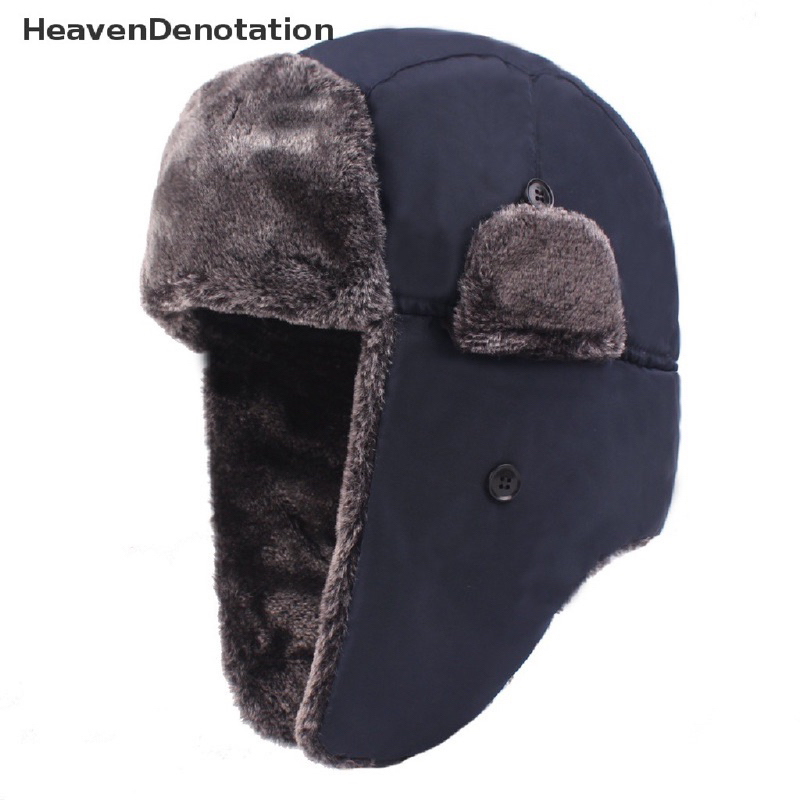 IMPORT MOLLAD Hat Bomber New Russian Ushanka Fur winter warm Topi Bomber Rusia Musim Dingin Bulu Hangat