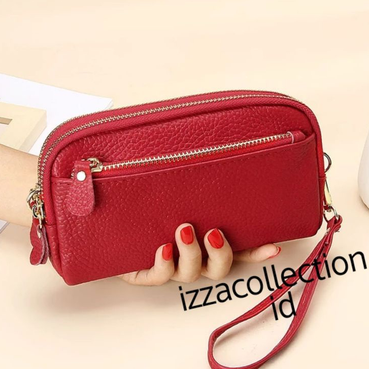 Dompet Wanita Panjang 3 Resleting / Ruang Muat Hp 7 inch dan uang Pouch import KOREA Murah Serbaguna Kosmetik Makeup Papirut viral kekinian Terbaru 2022