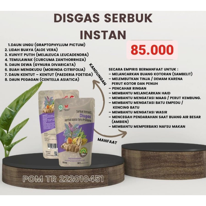 

Disgas Serbuk Instant Herbal Taru Pramana