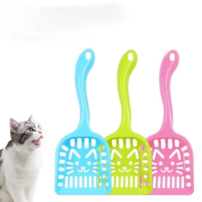 Serokan Pasir Kucing Bentuk Kucing Bahan Plastik