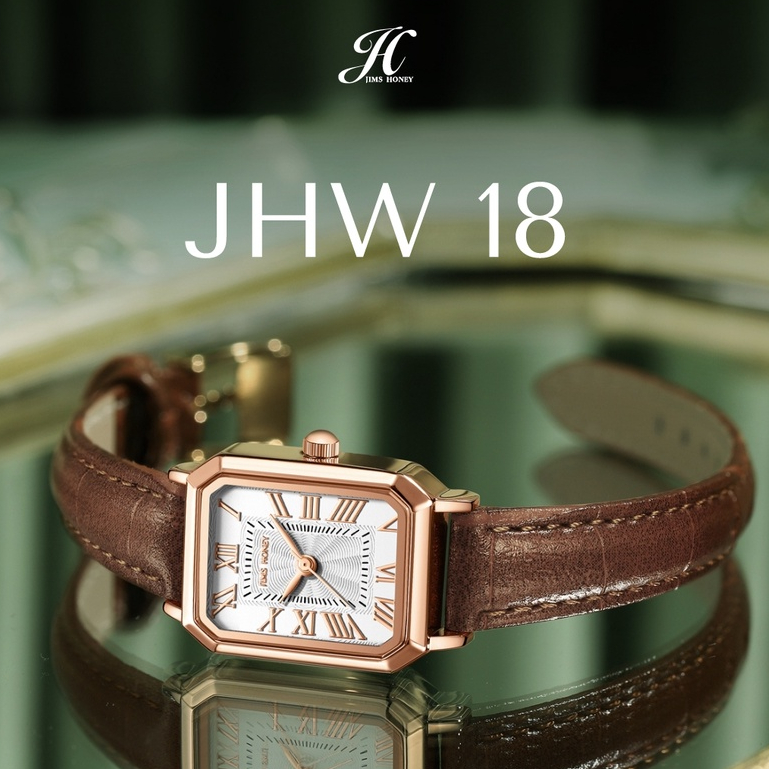 Jims Honey - JHW 18 Jam Tangan Kulit Wanita - Strap Croco Kecil - Free Exclusive Box