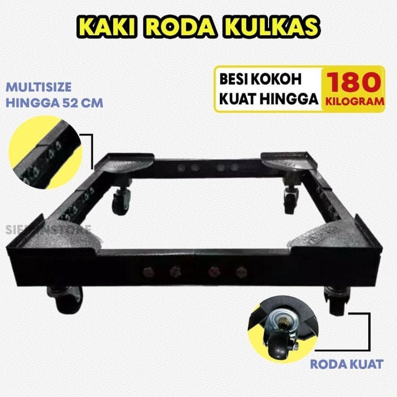 TATAKAN DUDUKAN RODA KAKI KULKAS FULL BESI
