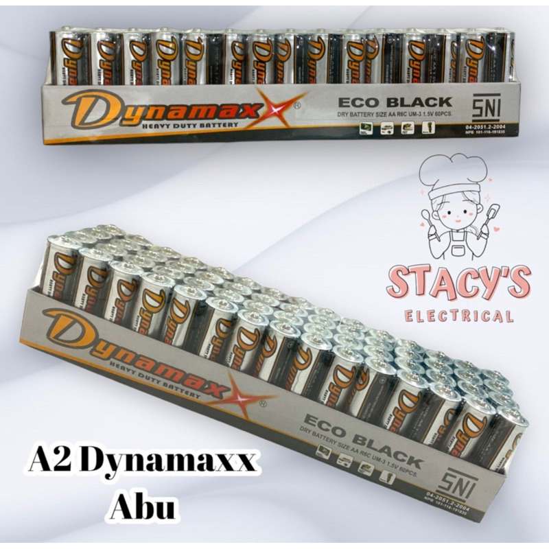 BATERAI DYNAMAX HIJAU A2 dan A3 harga per box isi 60bj