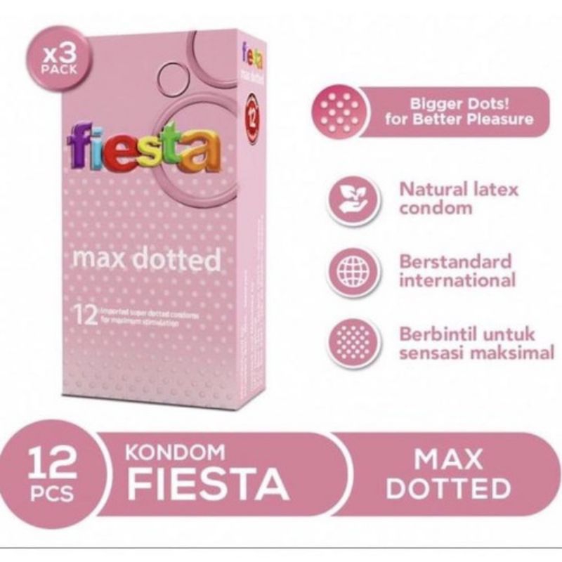 kondom fiesta max dotte 12 pcs bergerigi