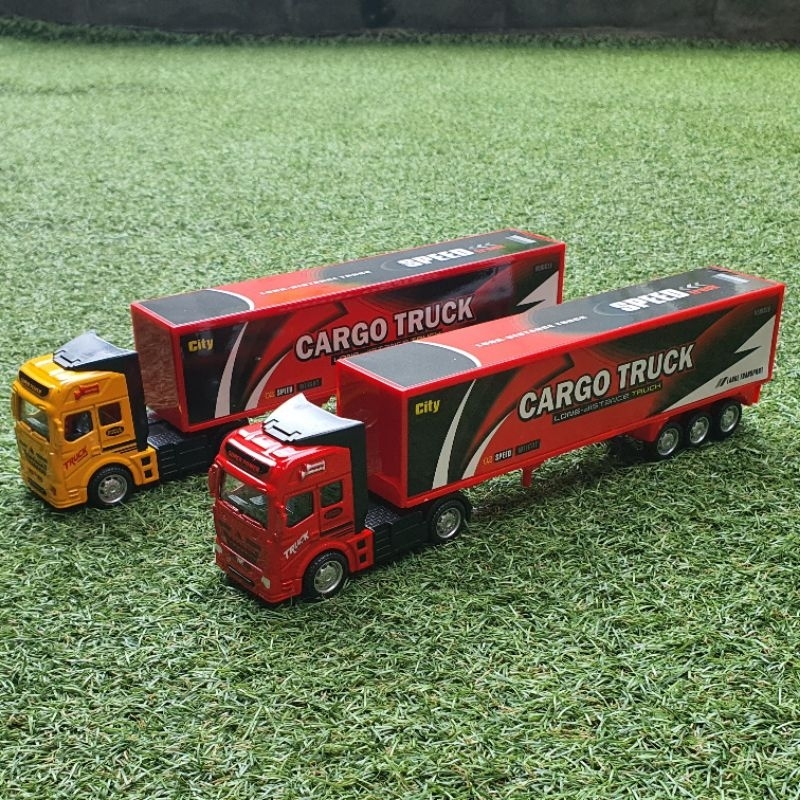 Diecast Truck box Kontainer Cargo Truck Miniatur Die-cast Trucks Box Trailer