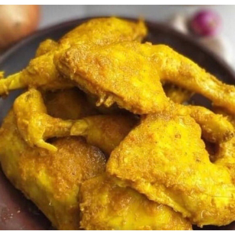 

Ayam ungkep bumbu Kuning Lengkuas (Tinggal Goreng)