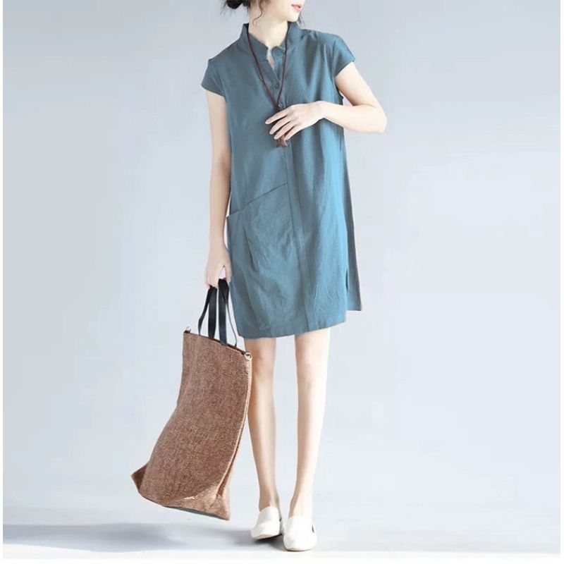 Terre Dress Wanita Linen Premium Korean Style