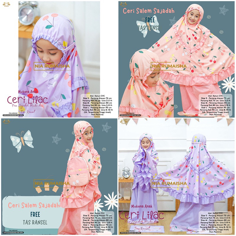MUKENA ANAK CERI || ORIGINAL BY NIA RUMAISHA