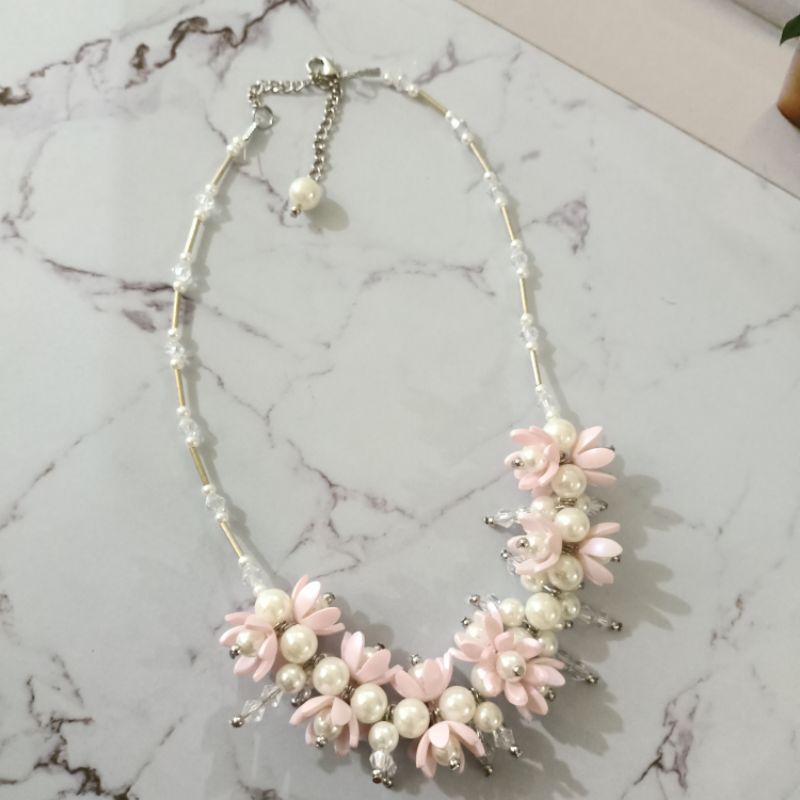 Kalung Hijab Mutiara Kristal Kalung Choker Daily Hijab