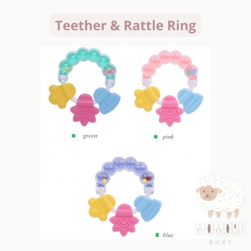 Mainan Gigitan Bayi Teether Rattle Ring BPA Free