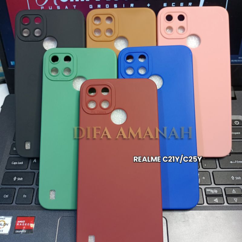 CASE REALME C25Y SOFTCASE SLIKON CASING PRO CAMERA MACARON