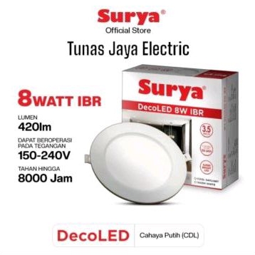 Lampu Panel LED / Downlight 8 Watt DecoLED SURYA (GARANSI 1 Tahun)