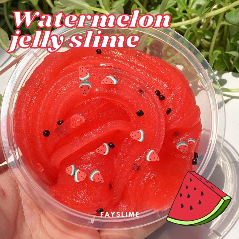 Watermelon jelly slime | cloud slime | snow slime