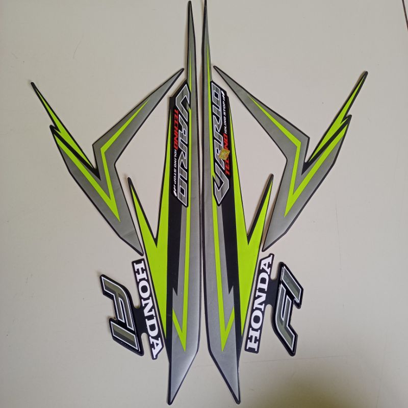 Striping Stiker Motor Vario 125 Led 2016 Iss Hitam Hijau Sticker Lis Body Standar